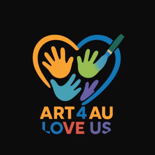 Art 4 AU Love US logo — a heart with hands and a paintbrush